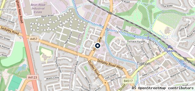 Map showing the location of The MOT Service Centre Tipton