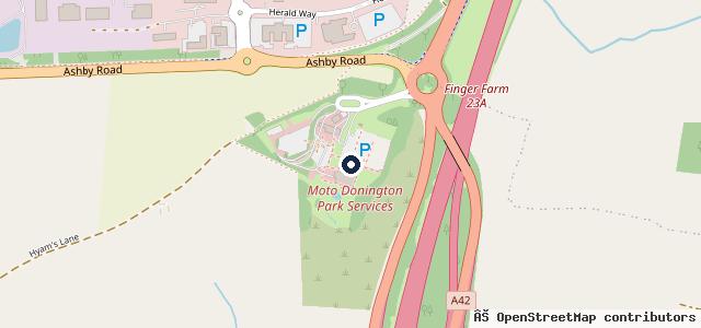 Map showing the location of Moto Donington Park