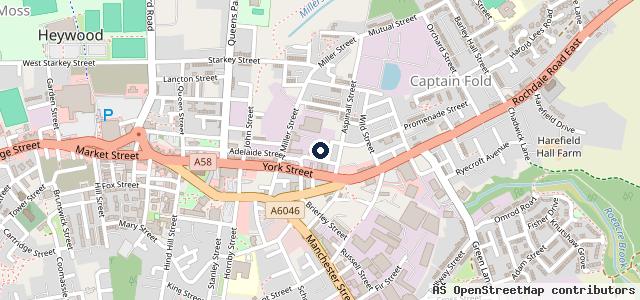 Map showing the location of Heywood MOT Station