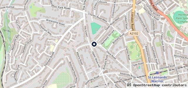 Map showing the location of Hillcrest Garage