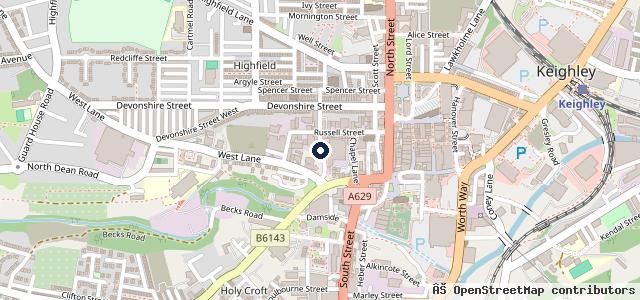 Map showing the location of Keighley MOT & Service Centre