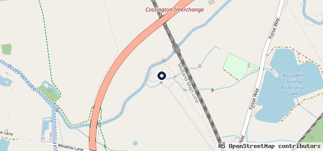 Map showing the location of Syston Mill