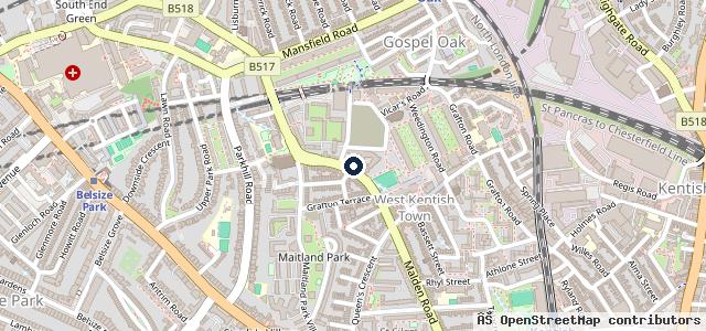 Map showing the location of Court Service Station