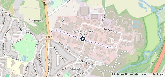 Map showing the location of Lookers Volkswagen Guildford