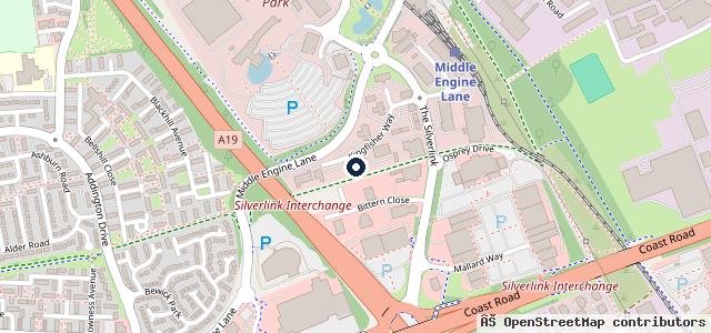 Map showing the location of Lookers Volkswagen Silverlink