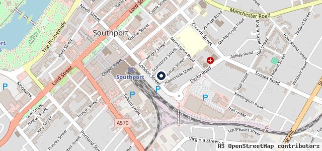 Map showing the location of Southport MOT