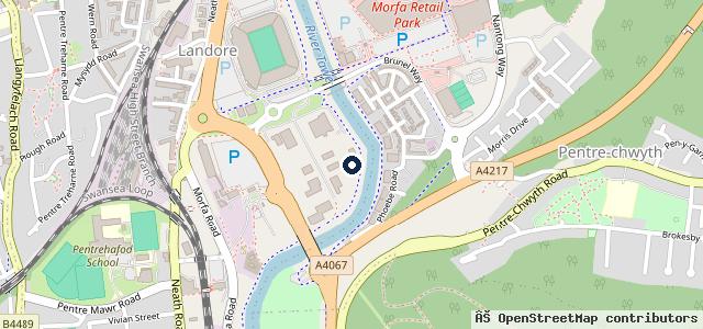 Map showing the location of Clydach Auto Centre