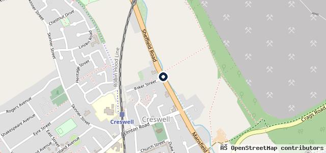 Map showing the location of Midland Garage