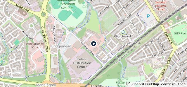 Map showing the location of Swindon Mitsubishi