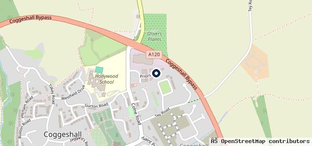 Map showing the location of Coggeshall Auto Repairs, MOT & Car Servicing Centre