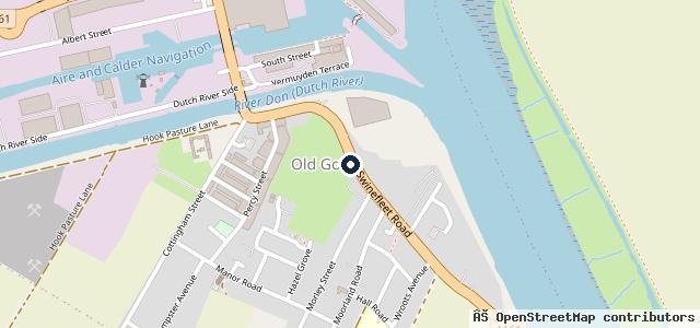 Map showing the location of Old Goole Garage