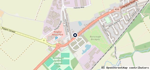 Map showing the location of Bull & Dog Garage