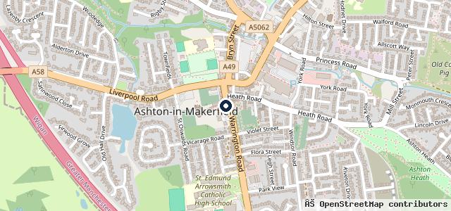 Map showing the location of Park Motors Wigan
