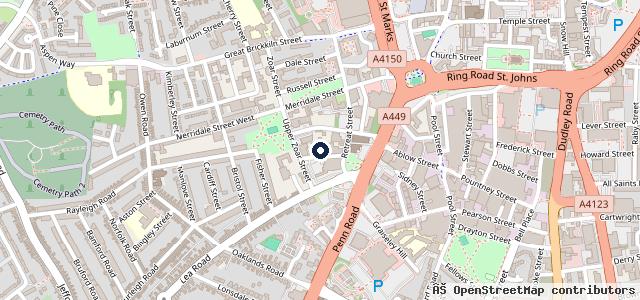 Map showing the location of Penn Street Garage
