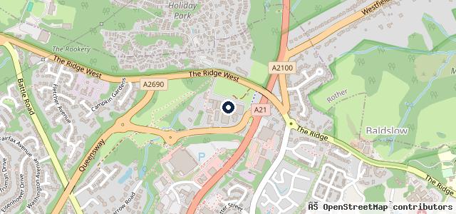Map showing the location of Ridge West Garage