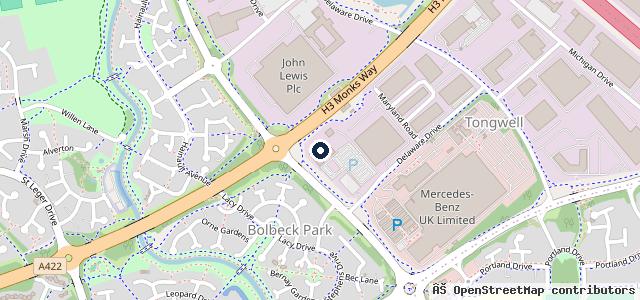 Map showing the location of Scania Head Office Milton Keynes