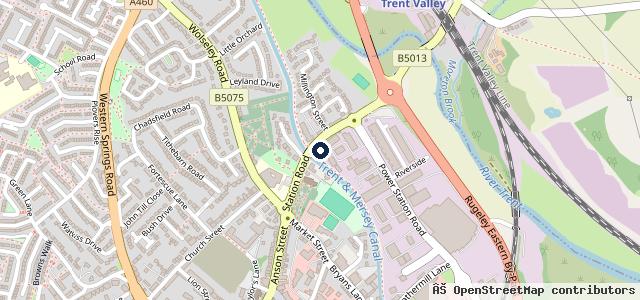 Map showing the location of Rugeley Auto Care