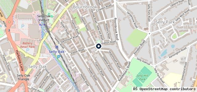 Map showing the location of Selly Oak Garage