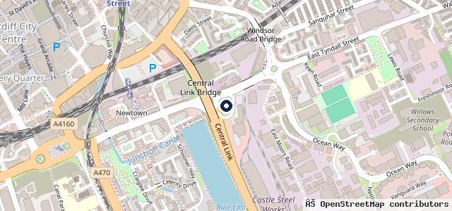 Map showing the location of Sinclair Volkswagen Van Centre (Cardiff)