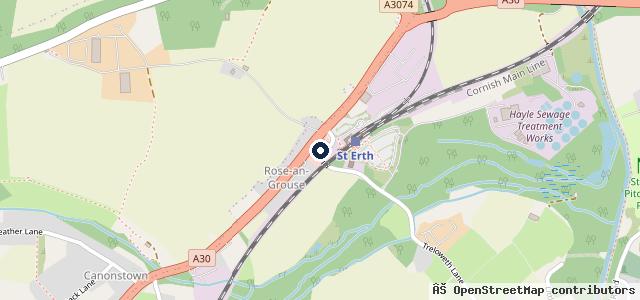 Map showing the location of Bradleys Motors Ltd (St Erth Services )