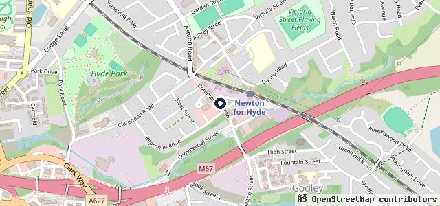 Map showing the location of Station Garage