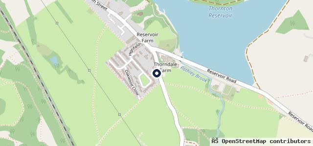 Map showing the location of Thornton Garage