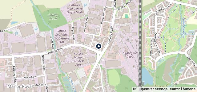 Map showing the location of Eastbourne Motoring Centre (EMC)
