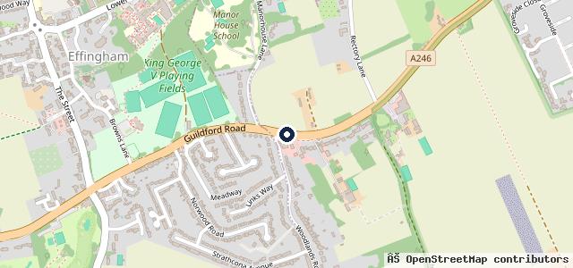 Map showing the location of TrustFord Bookham