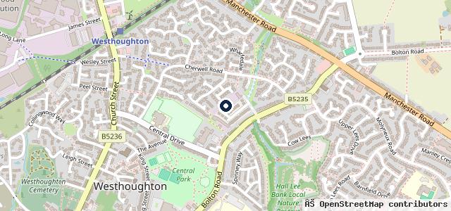 Map showing the location of Westhoughton MOT Centre
