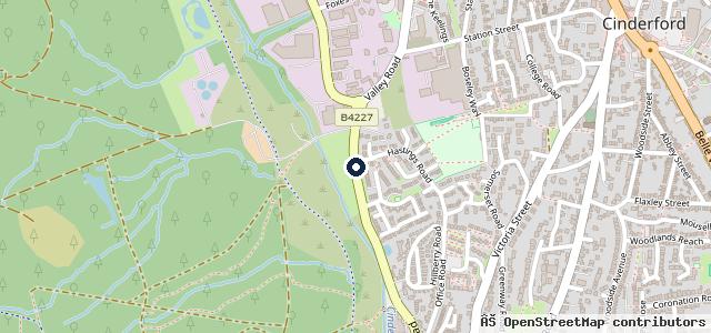 Map showing the location of Valley Oaks Garage