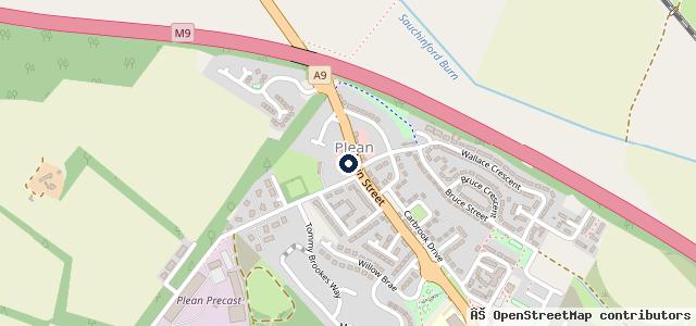 Map showing the location of Plean Garage