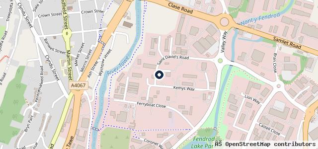 Map showing the location of WG Davies Servicing