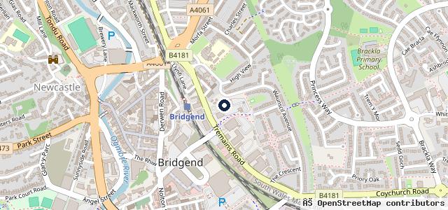 Map showing the location of Bridgend Volkswagen