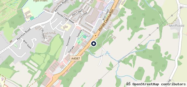 Map showing the location of Bangor Tyre Service