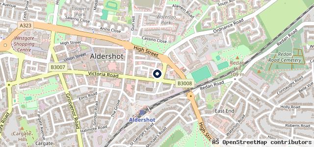 Map showing the location of Yeomans Nissan Aldershot