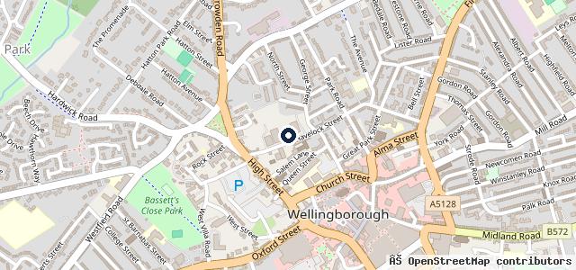 Map showing the location of Vauxhall York Ward & Rowlatt Wellingborough