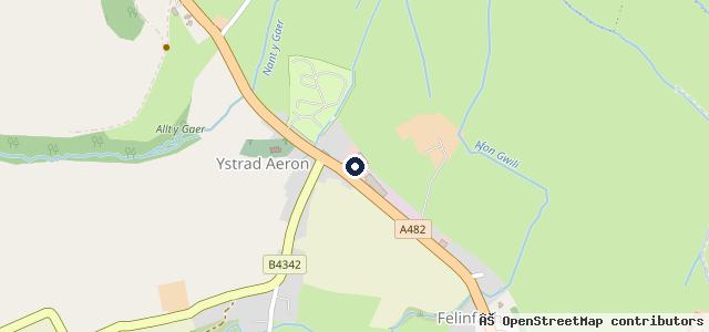 Map showing the location of Garej Felinfach