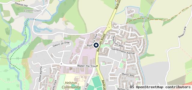 Map showing the location of Westley Garage Helston