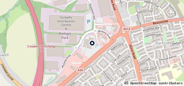 Map showing the location of Arnold Clark Stafford Motorstore / BYD / Vanstore