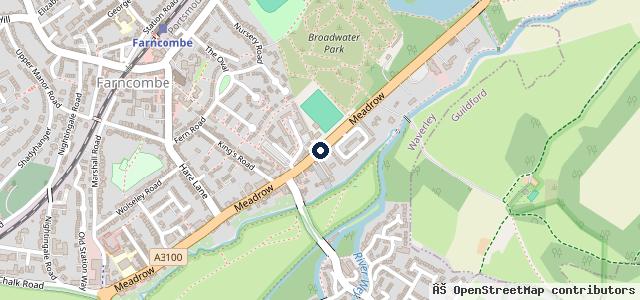 Map showing the location of ATS Euromaster Godalming
