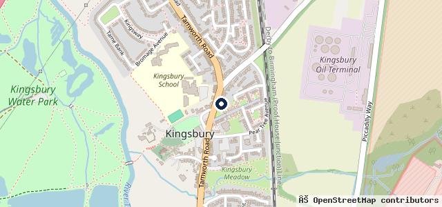 Map showing the location of Kingsbury Garage
