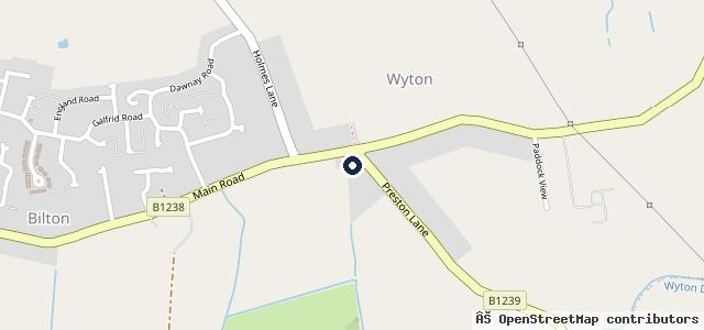 Map showing the location of Bilton Service Station