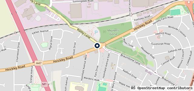 Map showing the location of Big Car World - Braunstone