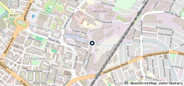 Map showing the location of Leicester City Testing