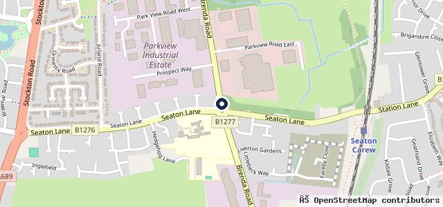Map showing the location of Vertu BYD Hartlepool