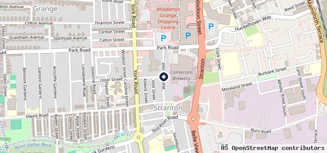 Map showing the location of Stranton Garage