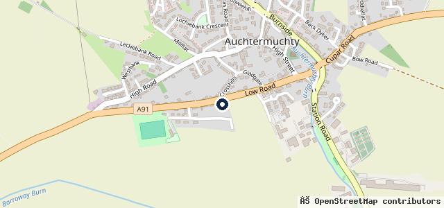 Map showing the location of Cupar Tyre & Autocentre