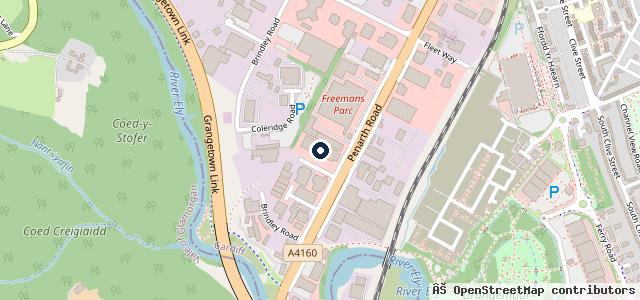 Map showing the location of Cardiff Independent Volkswagen Service (CIVS)