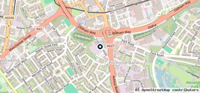 Map showing the location of Crossbank Garage