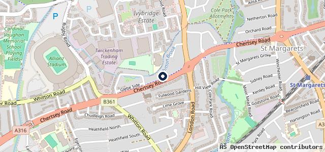 Map showing the location of Currie Motors Toyota Twickenham